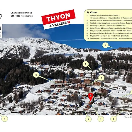 D'hotes - Thyon-les Collons, 4 Vallees - Pistes A 200m, Vue Magnifique ! 3*